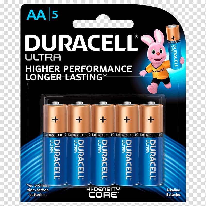 Electric battery Duracell Product, alkaline battery inside transparent background PNG clipart