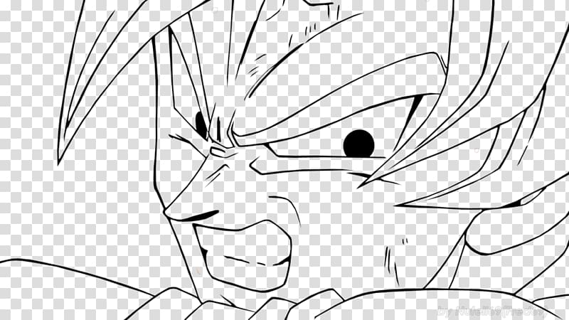 Line art Goku Cell Krillin Drawing, goku transparent background PNG clipart