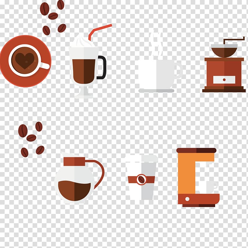 Coffee cup Cafe, Coffee production element transparent background PNG clipart