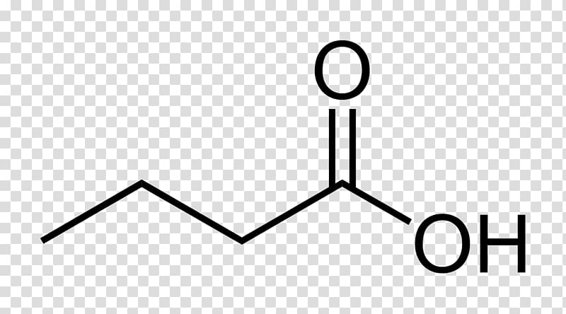 Butyric acid Carboxylic acid Structure Skeletal formula, formula transparent background PNG clipart
