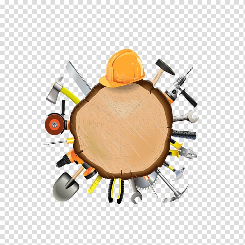 beige wood slab, Euclidean Tool Architectural engineering Illustration, Lumberjack Tools transparent background PNG clipart