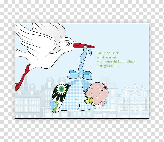 Birth In memoriam card Infant Child White stork, child transparent background PNG clipart
