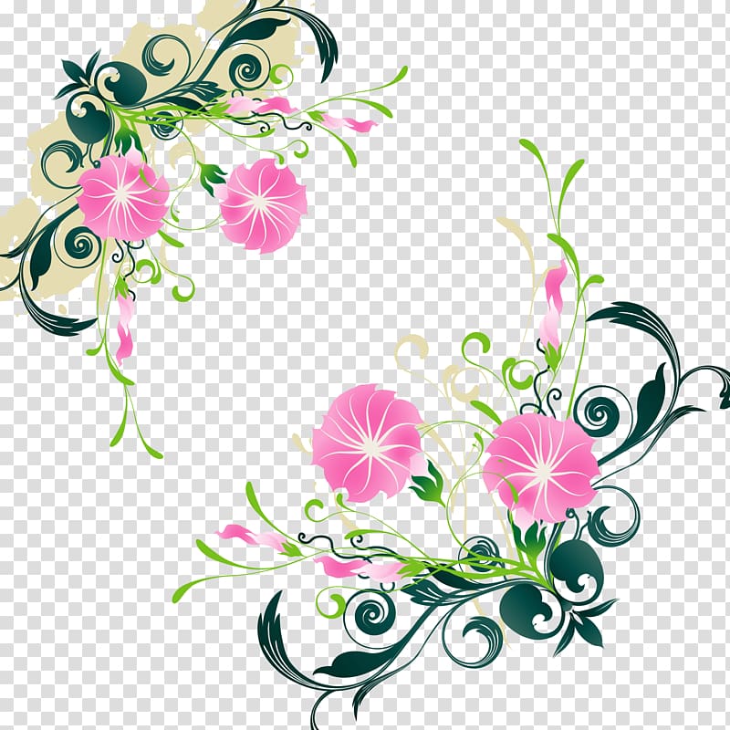 Hand-painted flowers transparent background PNG clipart