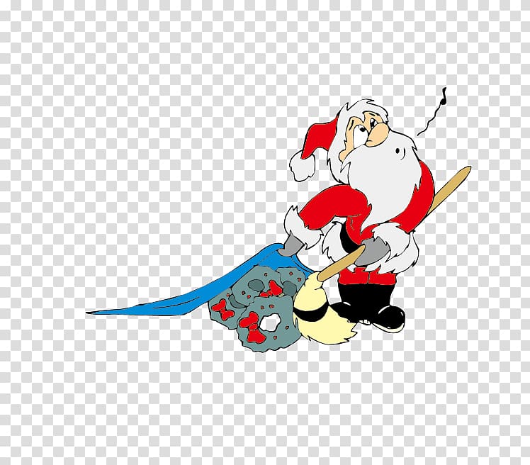 Santa Claus Ded Moroz Rudolph Christmas ornament , Santa sweeping transparent background PNG clipart