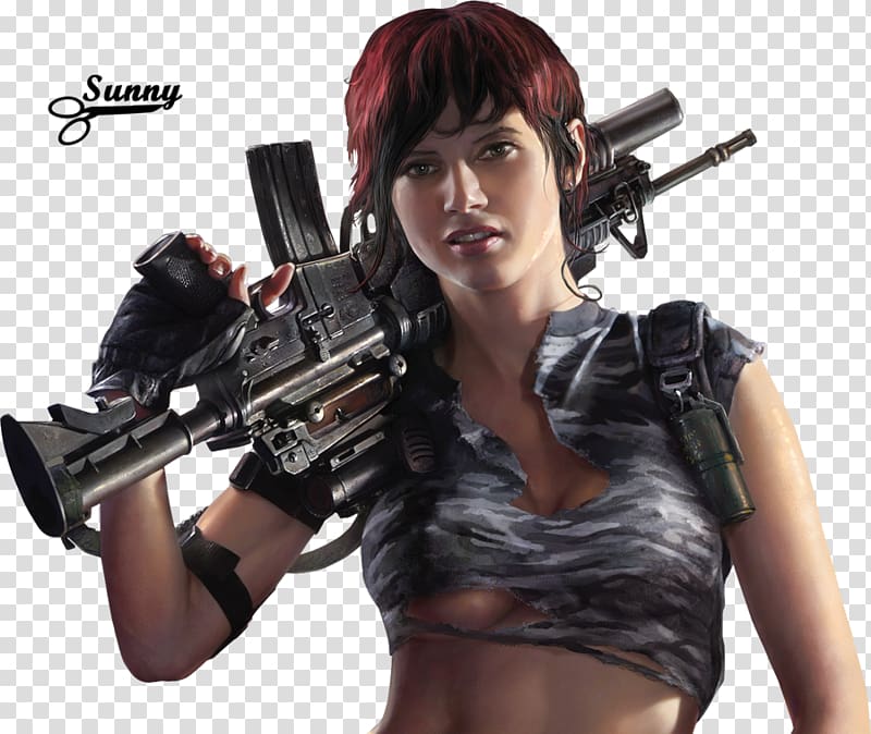 Girls with guns Firearm Rendering Desktop , Girl gun transparent background PNG clipart