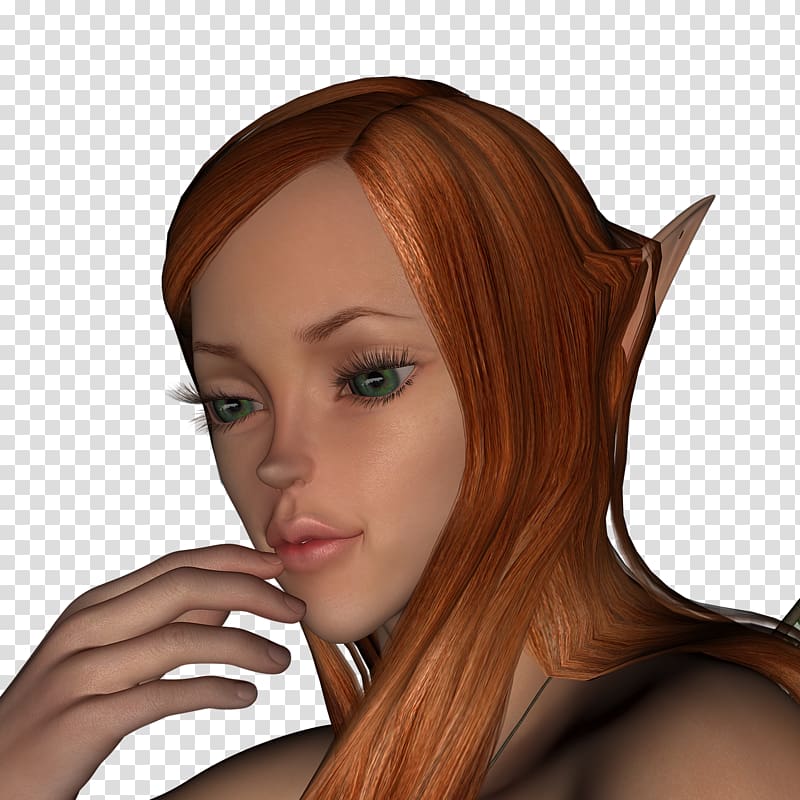 Elf Fairy tale Hair coloring Idea, fantasy women transparent background PNG clipart