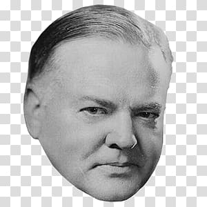 grayscale of mans face, Herbert Hoover transparent background PNG clipart
