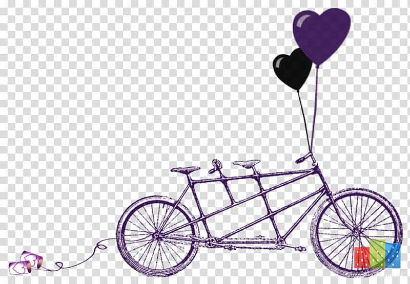 Wedding invitation Tandem bicycle Convite, Bicycle transparent background PNG clipart