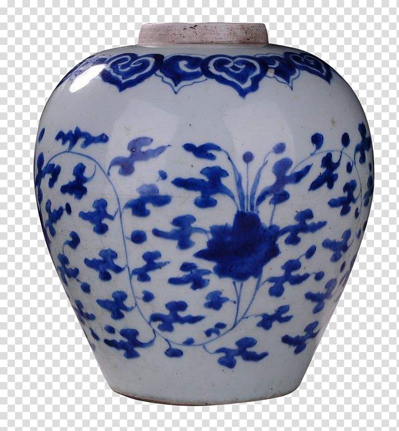 Blue and white pottery Ceramic Porcelain, In blue and white lotus tank transparent background PNG clipart