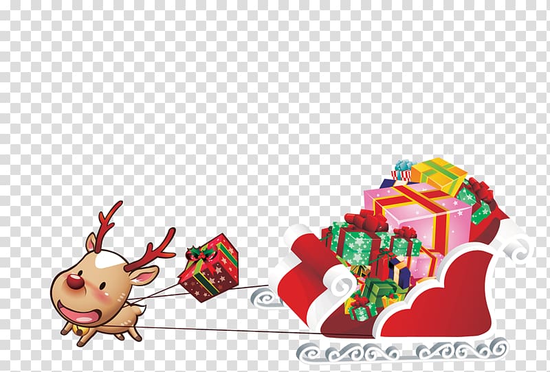 Santa Claus Christmas Sled, Winter engage in promotional activities transparent background PNG clipart