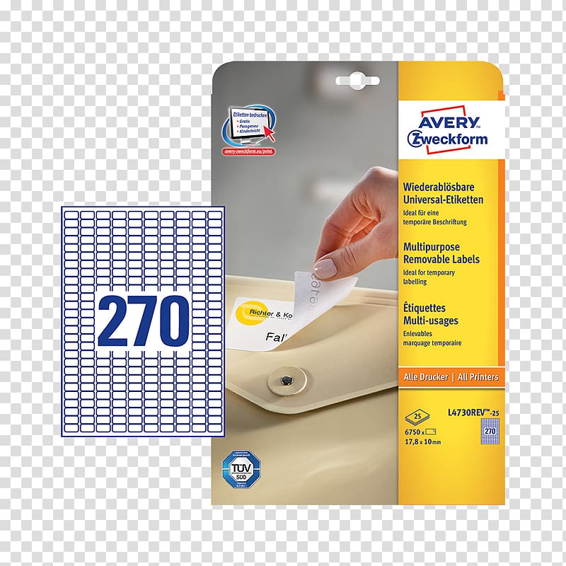 Paper Label A4 Avery Dennison Adhesive, etikett transparent background PNG clipart