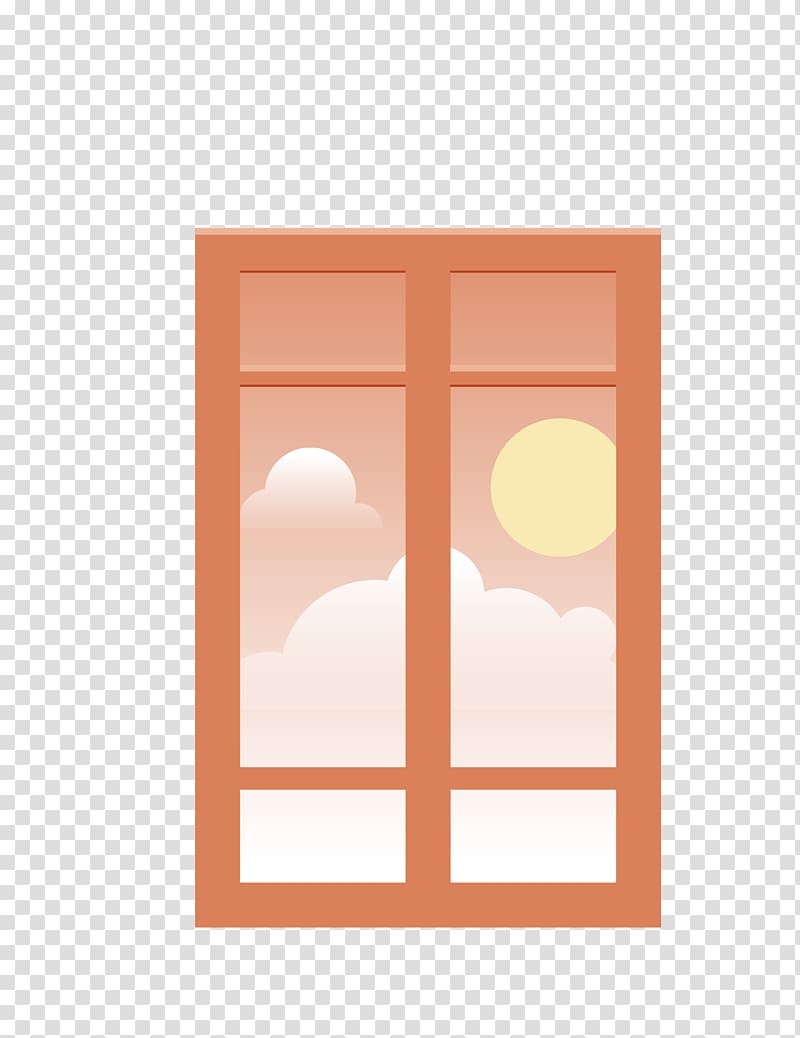 Cartoon, red window out of the scenery cartoon transparent background PNG clipart
