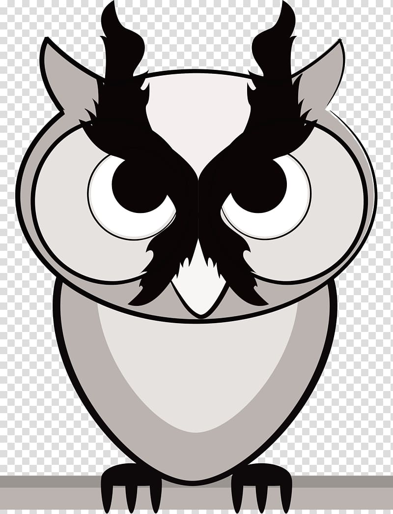 Owl Cartoon , Grey Owl transparent background PNG clipart