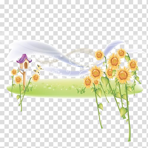 Cartoon, Sunflower transparent background PNG clipart