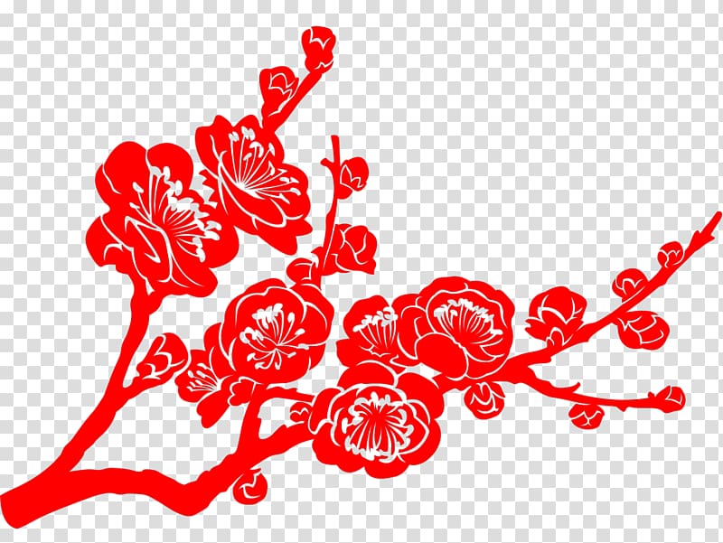 Papercutting Art Plum blossom , others transparent background PNG clipart