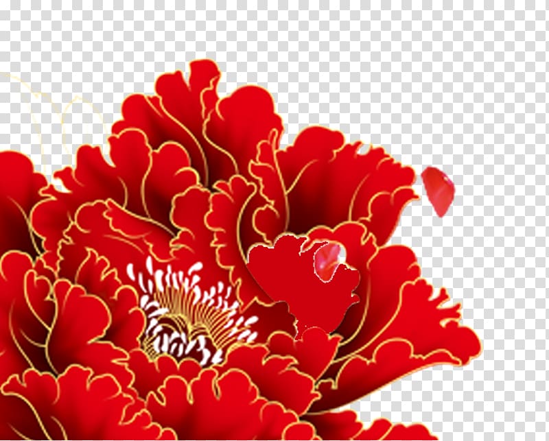 China Chinese New Year Computer file, Peony Flowers transparent background PNG clipart