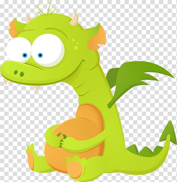 green baby dragon illustration, Cartoon Dragon Illustration, Little monster cartoon dinosaur transparent background PNG clipart