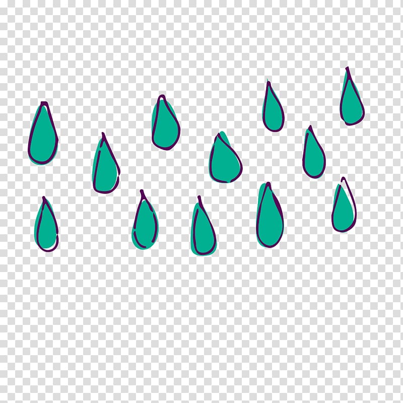 Cartoon Drawing Rain, Cartoon raindrop material transparent background PNG clipart