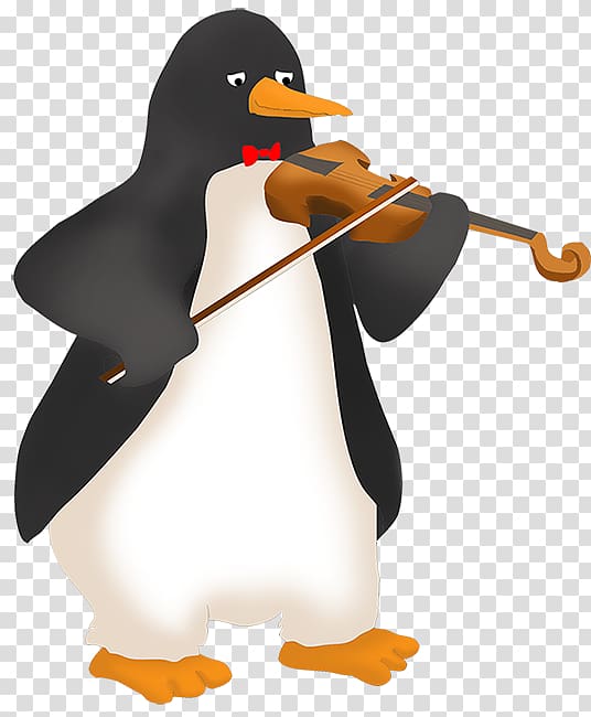 Penguin New Years Day Wish , Viola Player transparent background PNG clipart