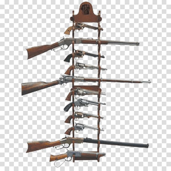 Ranged weapon Sword Pistol Rifle, wood stand transparent background PNG clipart