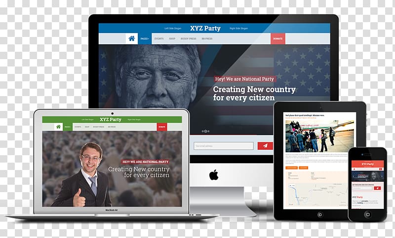 Website development Responsive web design WordPress, election campaign transparent background PNG clipart
