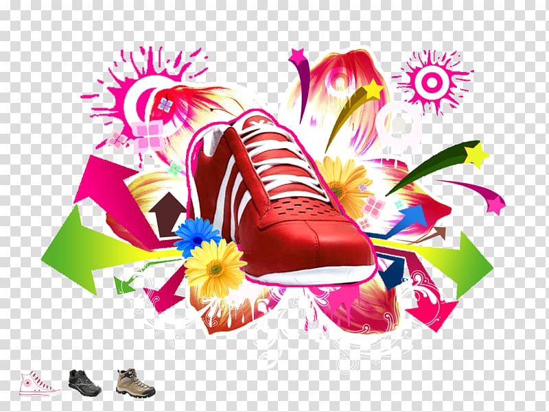 Sneakers Graphic design Poster, Colorful sneakers transparent background PNG clipart