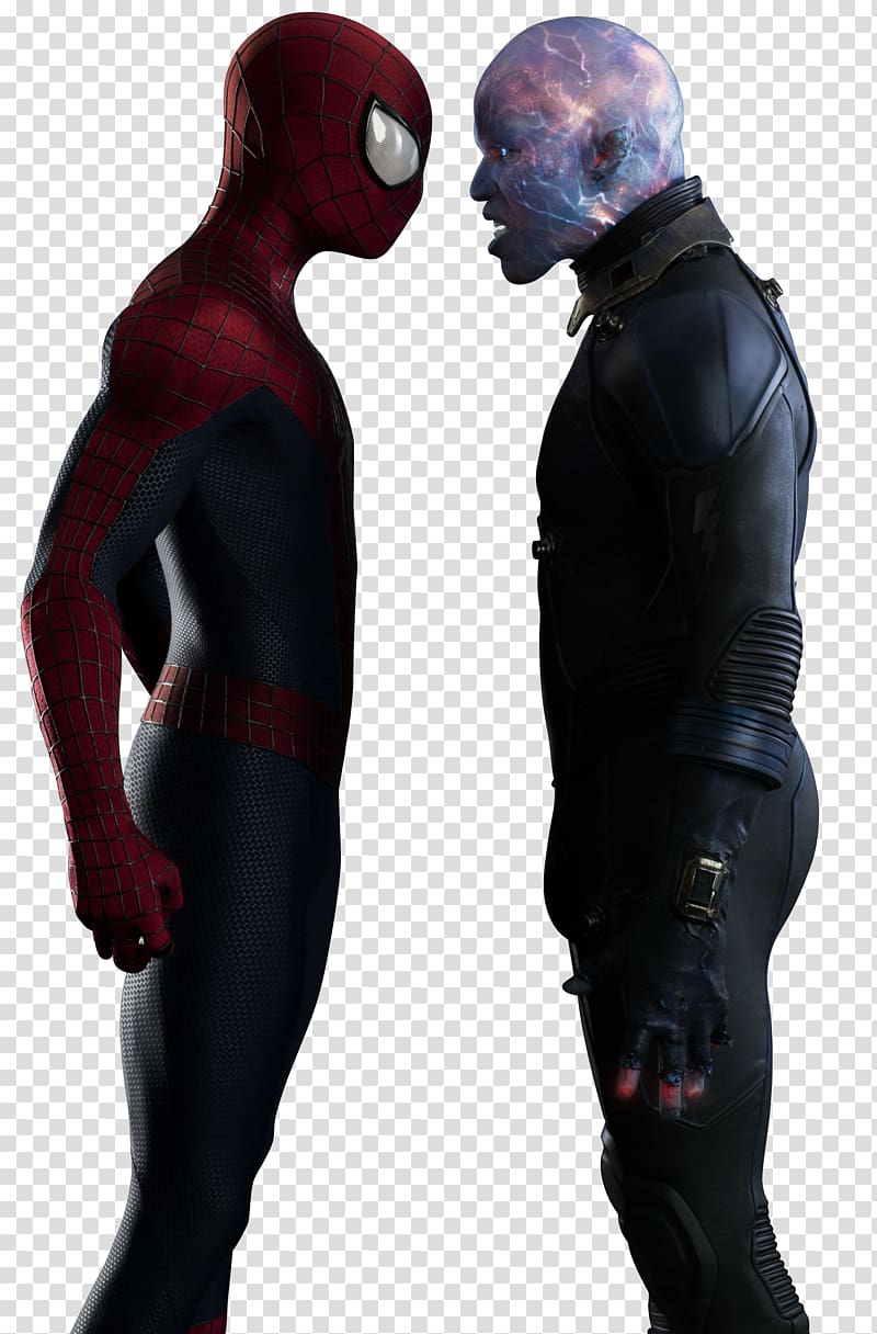 Marvel Spider-Man and Electro face to face art, The Amazing Spider-Man 2 Miles Morales Electro, amazing transparent background PNG clipart