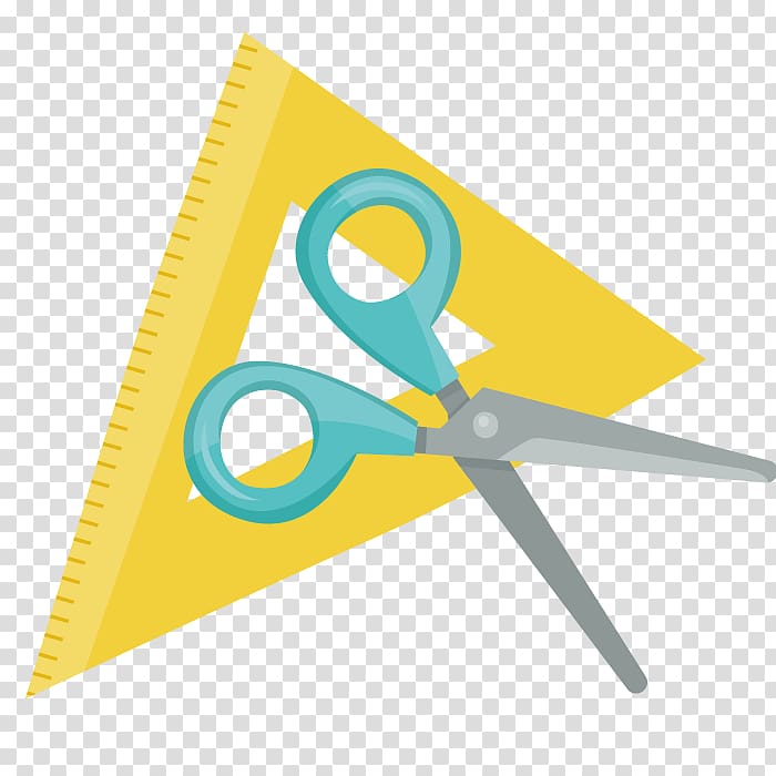 Scissors Tool Learning Ruler, learning tools transparent background PNG clipart