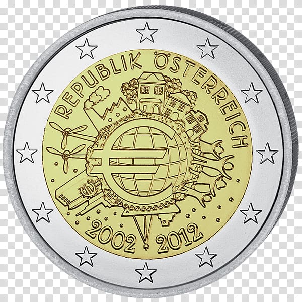 2 euro coin San Marino 2 euro commemorative coins, euro currency transparent background PNG clipart