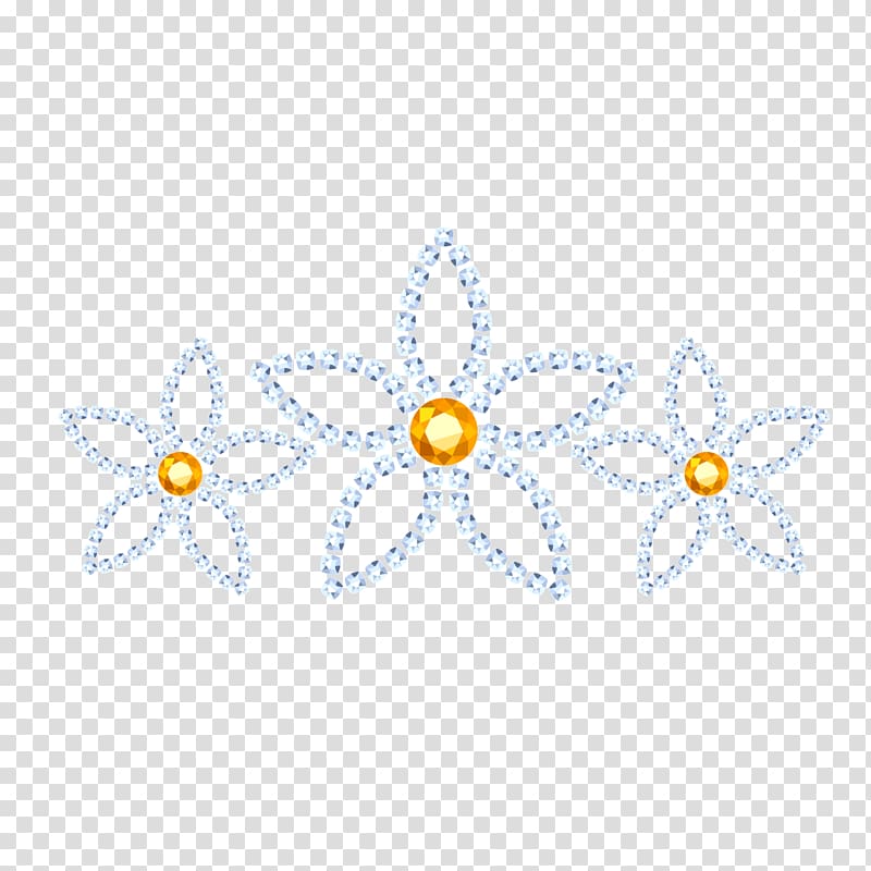 three white and yellow gemstone flower , Material White Body piercing jewellery Pattern, bare diamond diamond five-pointed star transparent background PNG clipart