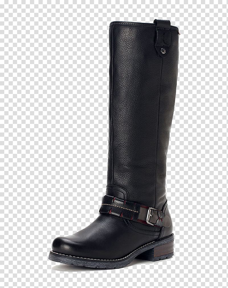 Motorcycle boot Riding boot, First layer of cow leather casual black boots round transparent background PNG clipart