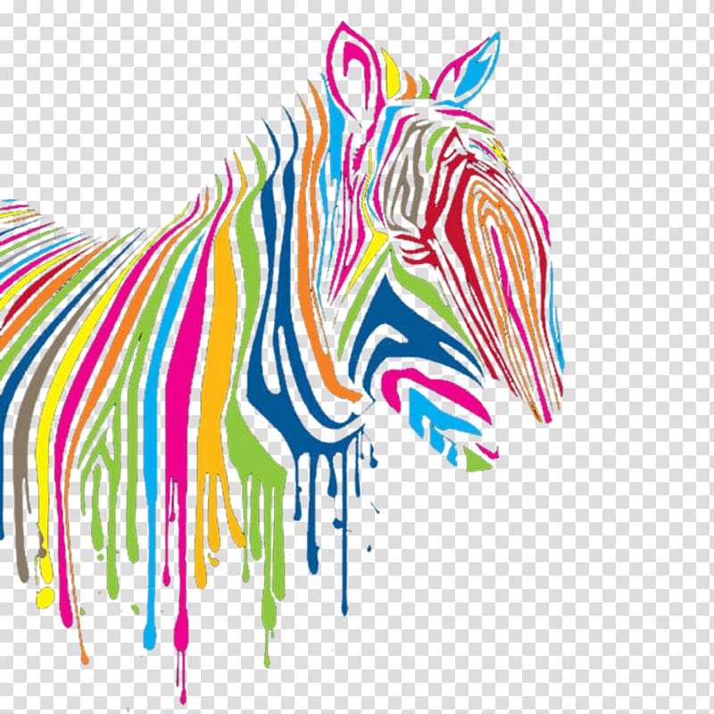 T-shirt Zebra Designer Watercolor painting, Color Zebra transparent background PNG clipart