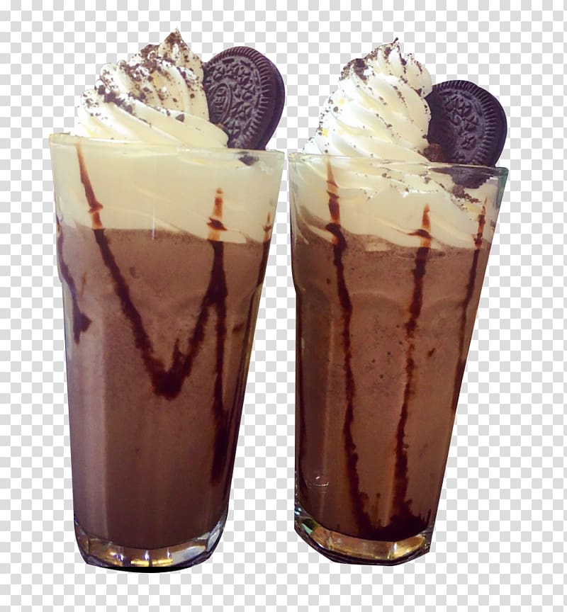 Chocolate ice cream Milkshake Sundae Tea, Chocolate Oreo Milk Tea Drink transparent background PNG clipart