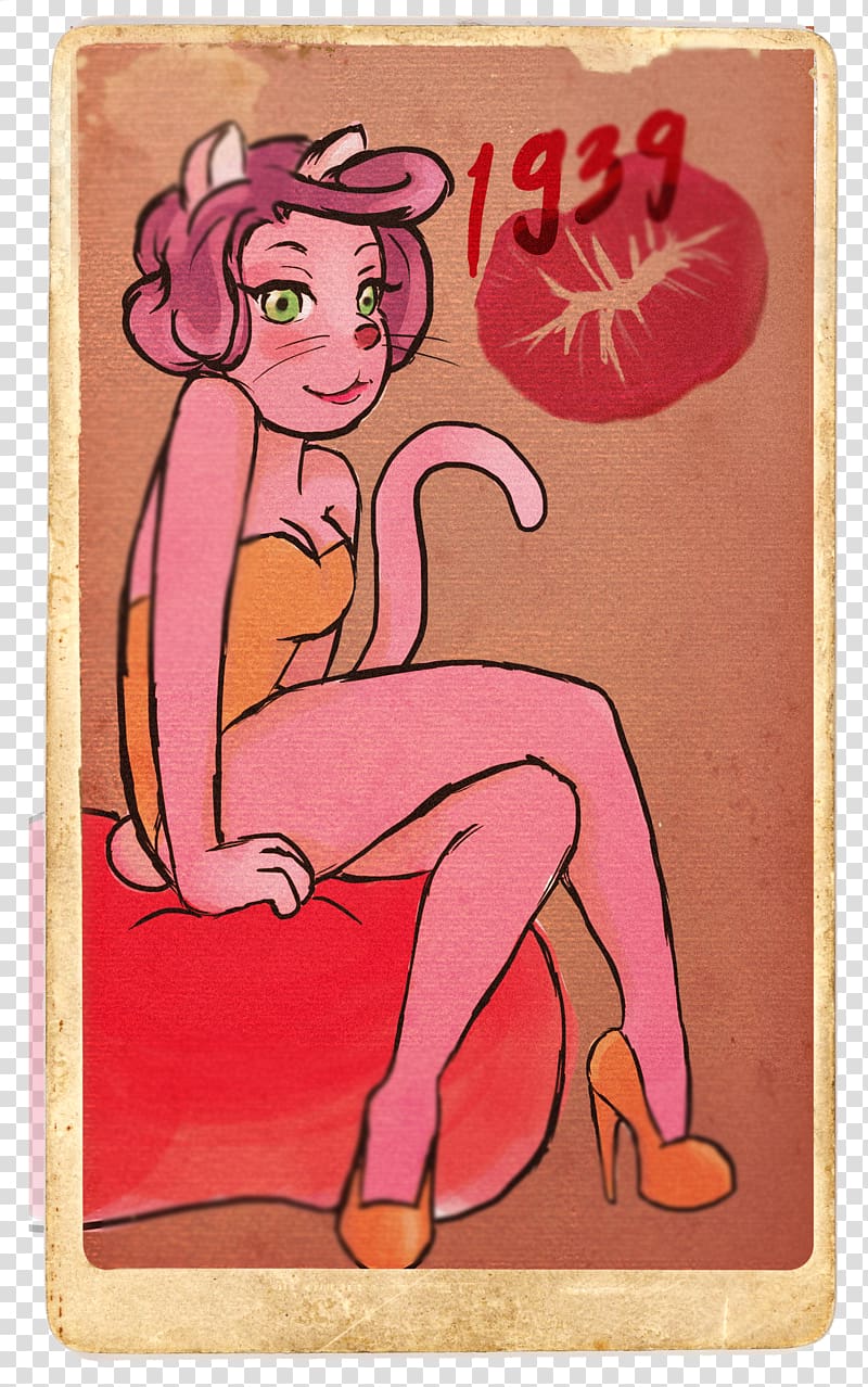 Pin-up girl Cartoon Pink M Character, Pin Up transparent background PNG clipart