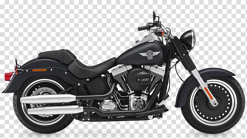 Harley-Davidson FLSTF Fat Boy Softail Motorcycle Harley-Davidson Street Glide, motorcycle transparent background PNG clipart