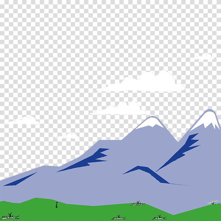 Cartoon Painting Illustration, Cartoon Mountain View transparent background PNG clipart