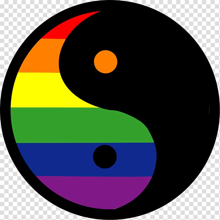 Yin and yang Gay pride Symbol LGBT Same-sex marriage, symbol transparent background PNG clipart