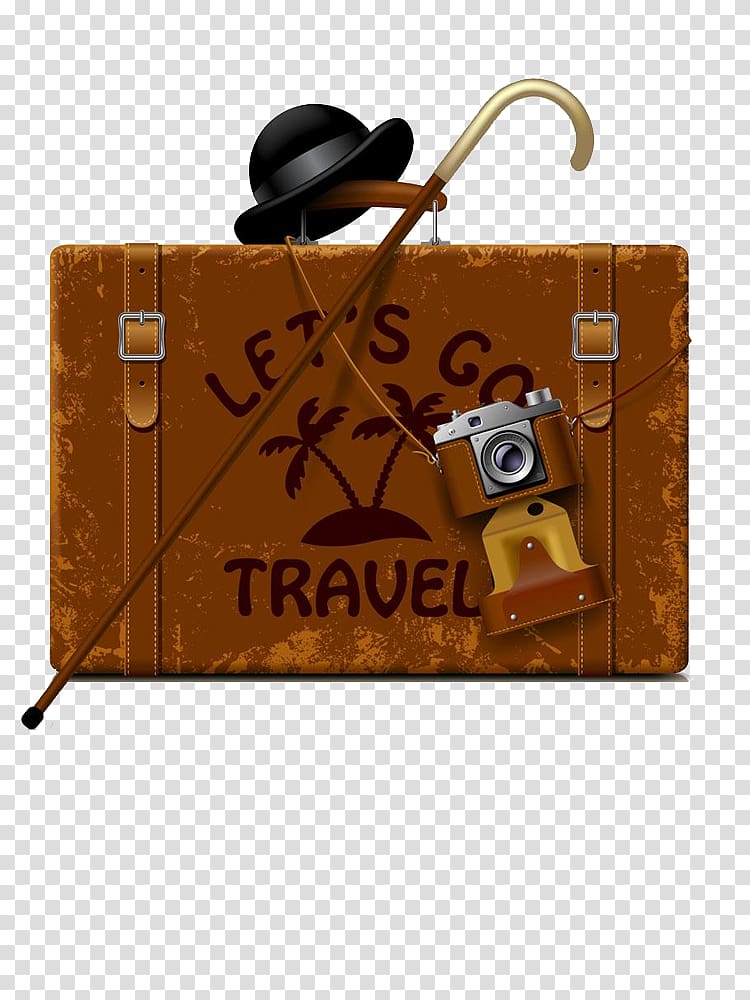 Suitcase Travel Illustration, Travel creative white pull away transparent background PNG clipart