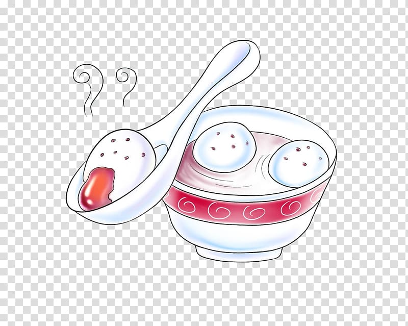 Tangyuan Dumpling Glutinous rice, A bowl of glutinous rice balls transparent background PNG clipart