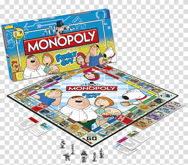 USAopoly Monopoly Peter Griffin Stewie Griffin Board game, monopoly money transparent background PNG clipart