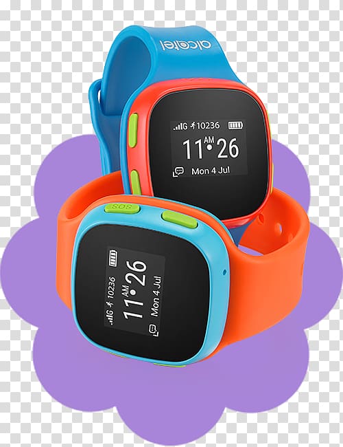 Alcatel Mobile TCL MOVETIME Smartwatch Black with Lederbracelet Black Alcatel Move Time, watch transparent background PNG clipart