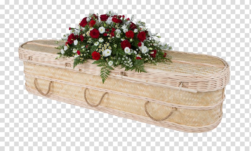 Coffin Bamboo Flower Funeral Basket, coffin transparent background PNG clipart