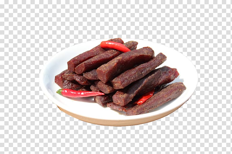 Bratwurst Sausage Bakkwa Jerky Chili con carne, Chili and beef jerky transparent background PNG clipart