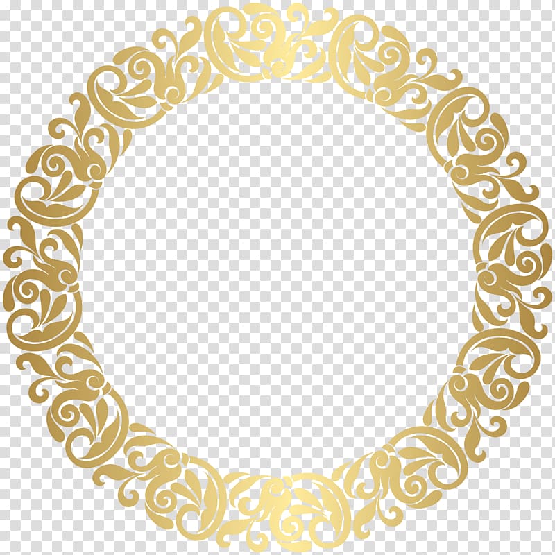 Gold frame , Gold Round Border Frame , round gold-colored frame illustration transparent background PNG clipart