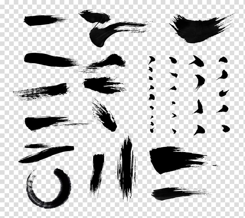 Black ink paint brush stroke calligraphic scratch Vector Image