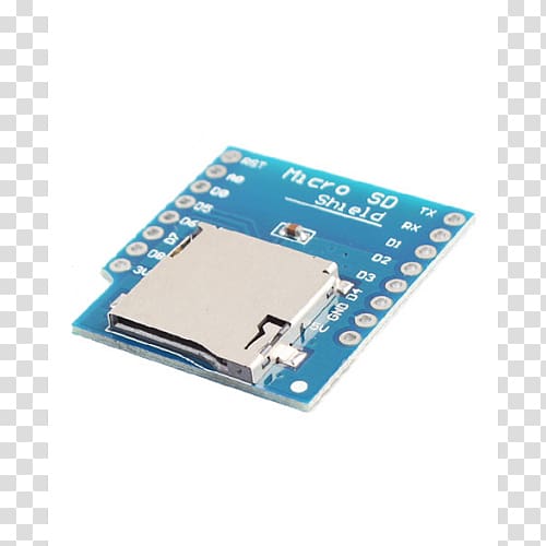 Flash memory Microcontroller Secure Digital MicroSD ESP8266, Wemos D1 Mini transparent background PNG clipart