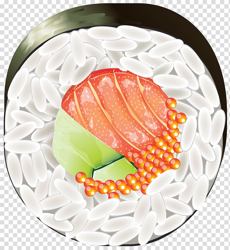 sushi maki illustration, Sushi Japanese Cuisine , Sushi Peace transparent background PNG clipart