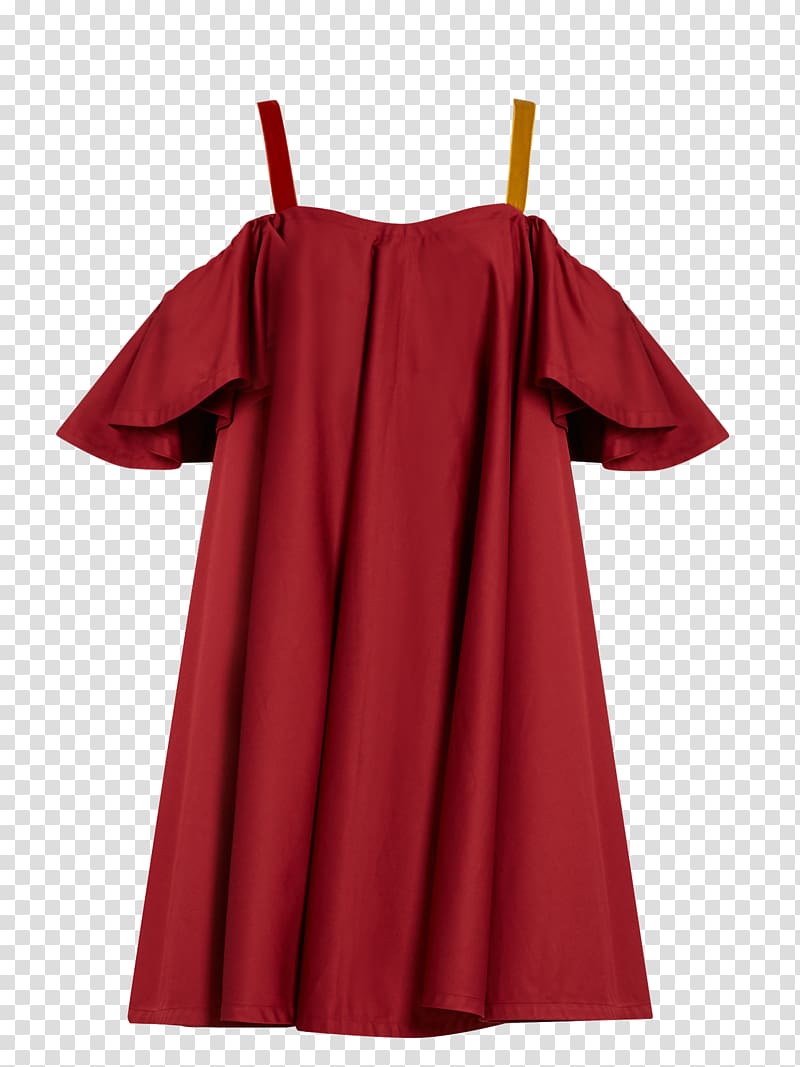 Dress Sleeve Neckline Top Maroon, Festive red dress transparent background PNG clipart