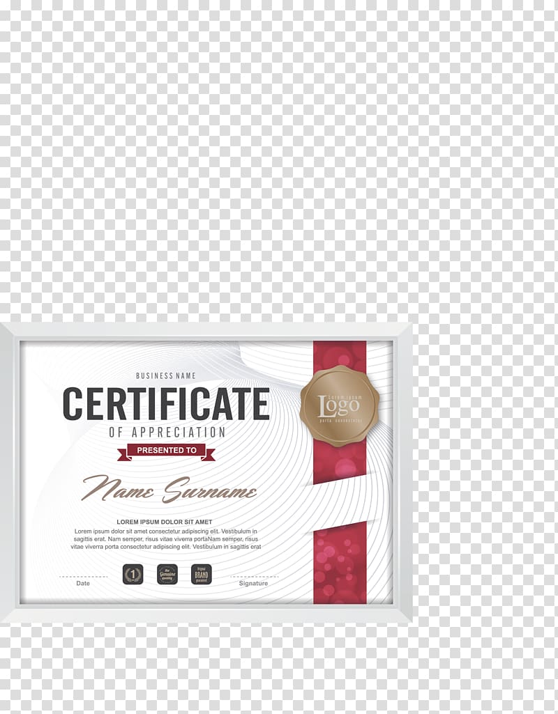 Certificate of Appreciation, Academic certificate Template Diploma, Certificate design transparent background PNG clipart