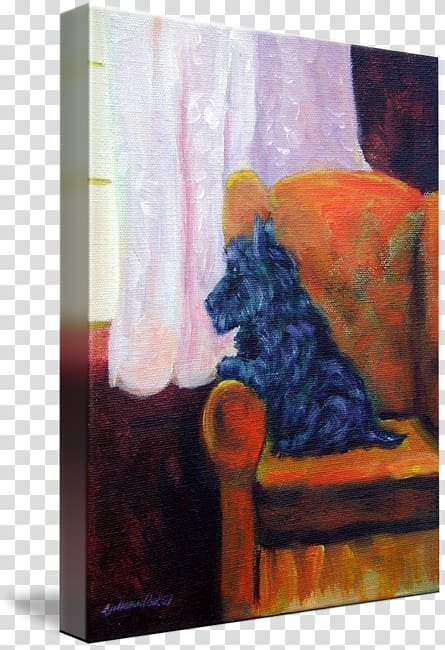 Dog Acrylic paint Modern art Still life Frames, Scottish Terrier transparent background PNG clipart